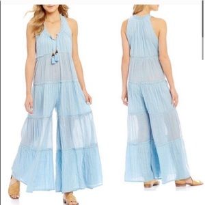 Free People Beach Bum Blue Jumpsuit